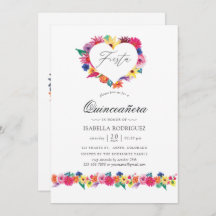 Watercolor Bloemrijke Fiesta Quinceañera