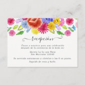 Watercolor Bloemrijke Spaanse Fiesta Bruiloftsrece Informatiekaartje (Voorkant)