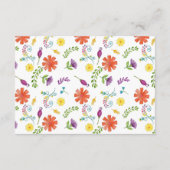 Watercolor Bloemrijke Spaanse Fiesta Bruiloftsrece Informatiekaartje (Achterkant)