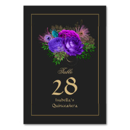 Watercolor Bloemrijke Spaanse Mardi Gras Quinceañe Kaart