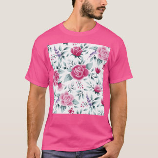 Watercolor bloemrozen Shabby Chic Patroon T-shirt