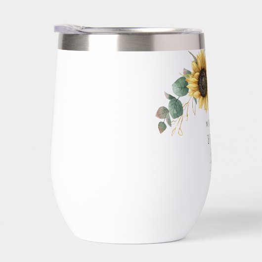 Watercolor Bloemstuk Zonnebloem Bruiloftsfeest (Rechts)