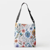 Watercolor Bloesems Crossbody Tas (Achterkant)