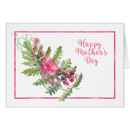 Watercolor Bloesems en Knoppen Moederdagkaart