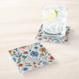 Watercolor Bloesems Glazen Onderzetter