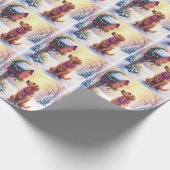 Watercolor Bloodhound Country Mailbox Christmas Cadeaupapier (Hoek)