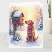 Watercolor Bloodhound Country Mailbox Christmas Kaart (Voorkant)