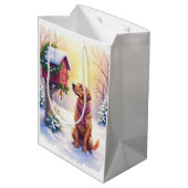 Watercolor Bloodhound Country Mailbox Christmas Medium Cadeauzakje (Achterkant Gekanteld)