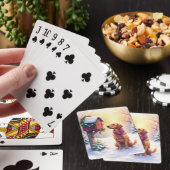 Watercolor Bloodhound Country Mailbox Christmas Pokerkaarten (Insitu)