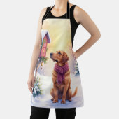 Watercolor Bloodhound Country Mailbox Christmas Schort (Insitu)