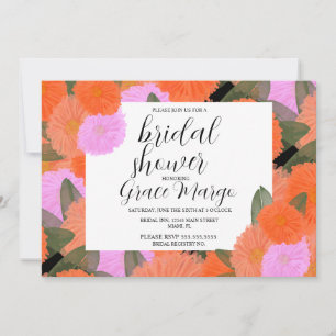 Watercolor Bloom Boeket Anjer Bruidsdouche B Kaart