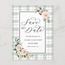 Watercolor Bloom Trouwkaart Save the Date Aankondigingskaart