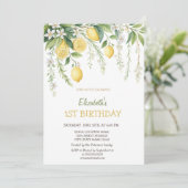 Watercolor Blooming Lemons Birthday  Kaart (Staand voorkant)