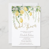  Watercolor Blooming Lemons Bridal Shower  Kaart (Voorkant)