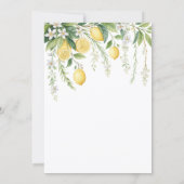  Watercolor Blooming Lemons Bridal Shower  Kaart (Achterkant)