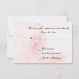 Watercolor Blozende Roos | Huwelijksaanmeldingskaa RSVP Kaartje