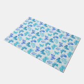 Watercolor Blue and Turquoise Butterflies 2. Deurmat (Schuin)