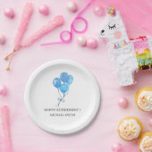 Watercolor Blue Balloons Retirement Party  Papieren Bordje (Feest)