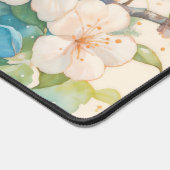 Watercolor Blue Bird Spring Blossom Bureaumat (Hoek)