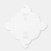 Watercolor Blue Bow Baptism Take Out Bedankdoosjes (Uitgevouwen)