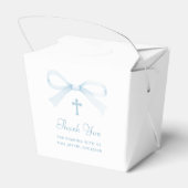 Watercolor Blue Bow Baptism Take Out Bedankdoosjes (Achterkant)