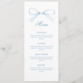 Watercolor Blue Bow Classic Menu (Voorkant)