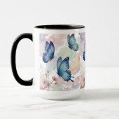 Watercolor Blue Butterflies Mug Design – Elegant  Mok (Links)