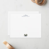 Watercolor Blue Crab Classic Personalized Notitiekaartje (Voorkant / Achterkant in situ)