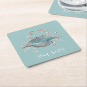Watercolor Blue Crab Kartonnen Onderzetters (Schuin)