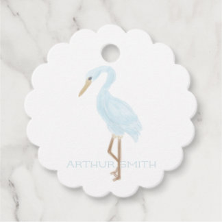 Watercolor Blue Crane Bedankjes Labels