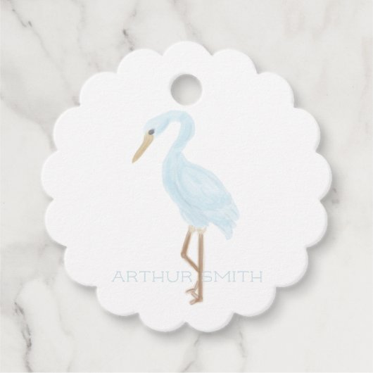 Watercolor Blue Crane Bedankjes Labels (Voorkant)