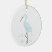 Watercolor Blue Crane Keramisch Ornament (Rechts)