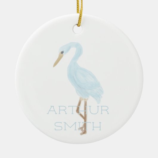 Watercolor Blue Crane Keramisch Ornament (Voorkant)