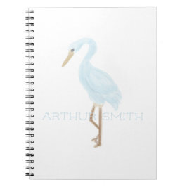 Watercolor Blue Crane Notitieboek