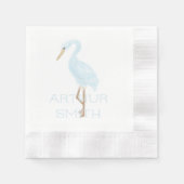 Watercolor Blue Crane Servet (Voorkant)