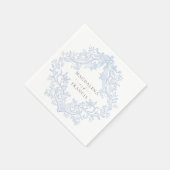  watercolor blue crest wedding servet (Hoek)