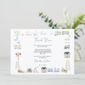 Watercolor Blue Elephant | Boy’s Baby Shower Bedankkaart (Staand voorkant)