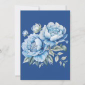 Watercolor Blue Floral 90th Birthday Party Kaart (Achterkant)