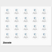 watercolor blue floral baptism ronde sticker (Vel)