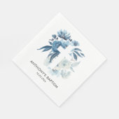 watercolor blue floral baptism servet (Hoek)