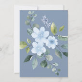 Watercolor Blue Floral Wedding Shower Invitation (Achterkant)