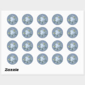 Watercolor Blue Floral Wedding Stickers (Vel)