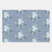 Watercolor Blue Floral Wedding Wrapping Paper  (Voorkant)