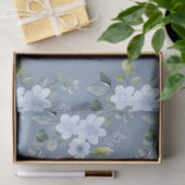 Watercolor Blue Floral Wedding Wrapping Paper  Tissuepapier (Geschenk)