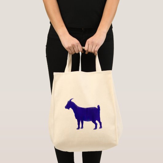 Watercolor Blue Goat Tote Bag (Voorkant (product))