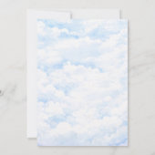 Watercolor Blue & Gold Airplane 5th Birthday Kaart (Achterkant)