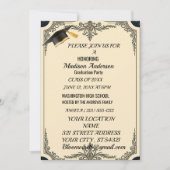 Watercolor Blue Gold Marble Agate Graduation Party Kaart (Voorkant)