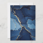 Watercolor Blue Gold Marble Graduation Party Kaart (Achterkant)