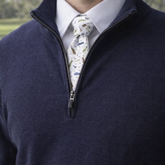 Watercolor Blue Green Golf Pattern Necktie Stropdas