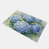 Watercolor Blue Hydrangea Bouquet Deurmat (Schuin)